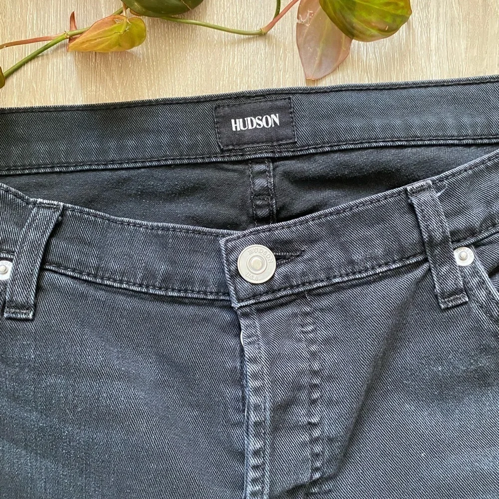 Hudson RILEY Crop Grommet Rhinestone Jeans BLACK